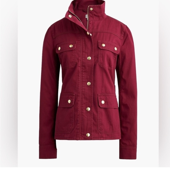 J. Crew burgundy Utility Jacket S - Picture 1 of 9